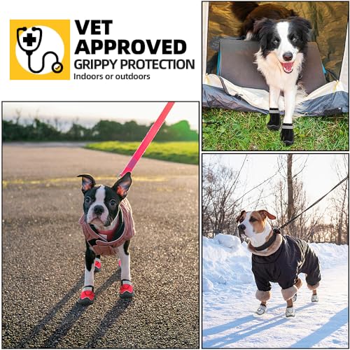 Dog Boots for Large Dogs (Black Pro / Width 1.96 in)