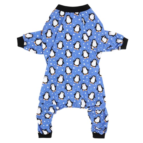Dog Pajamas One Piece Light Comfy Pjs Pet Costume M (X-Large / Penguin Polka Dots)
