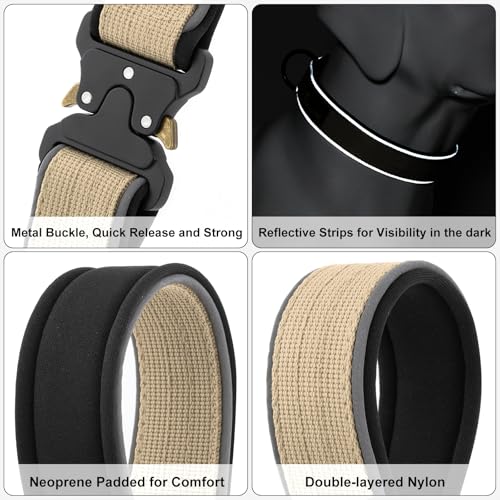 Tactical Dog Collar (XL / Beige)