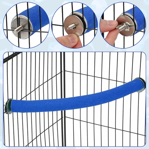 90 Degree Parrot Perch for Cage Corner (X-Large / Blue-corner-90)