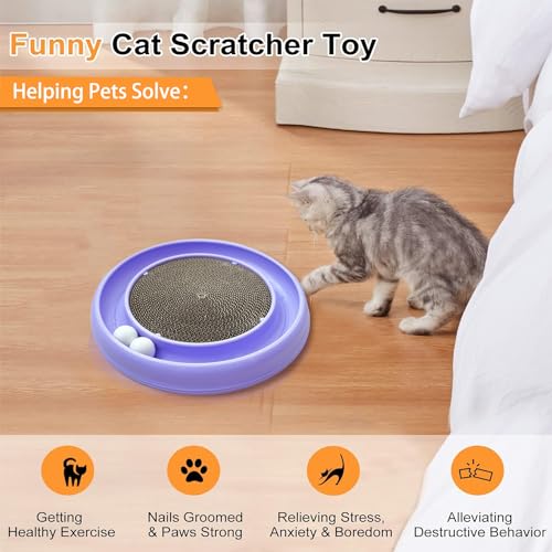 Interactive Cat Ball Track Toy for Indoor Cats (Purple)
