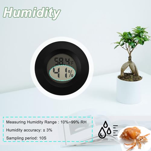 Reptile Thermometer and Humidity Gauge Digtal Terrarium Thermometer 2pc (Circular)