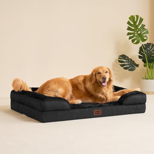 Orthopedic Dog Beds Large Sized Dog (Black / 41.0"l X 27.0"w X 6.5"th)