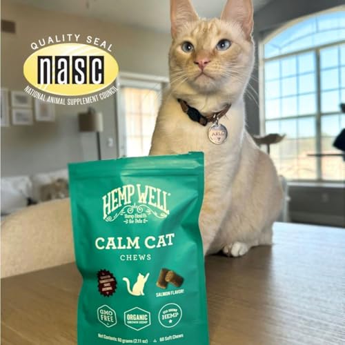 Calm Cat Soft Chews with Organic Hemp (60 Count (Pack of 1))