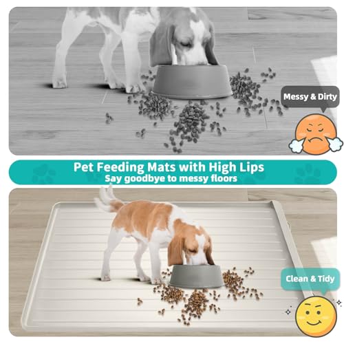Dog mat for Food and Water (Cream / 39.4''x27'')