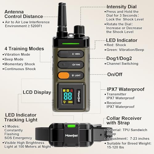 Dog Training Collar with Remote (1 collar with remote)