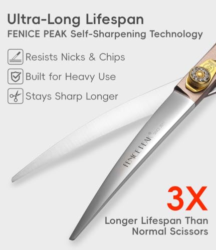 Professional Curved Dog Grooming Scissors 7'' Rose Gold 440C Stainless Steel Pet Cutting Shears Safety Trimming Shearing for Dogs Cats (Curved / 7")