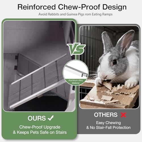 47.2" Two Story Rabbit Hutch with Wheels (Grey-AIR06)