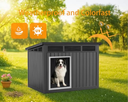 Dog House Outdoor (Black / 42.87"L x 32.95"W x 31.61"H)
