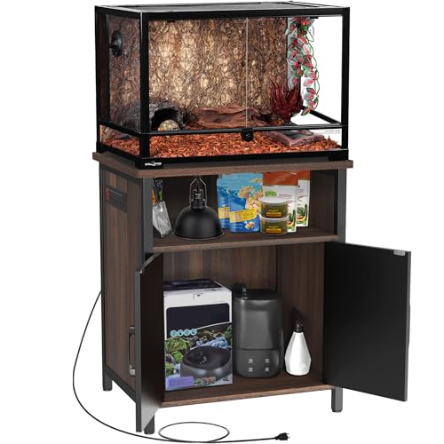 Terrarium Stand Reptile Tank Stand for 24" Wx18 D Reptile Terrarium (Black / 24" x 18")