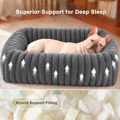 Dog Bed for Small Medium Dog (Coffee / M (25"x21"x7"))