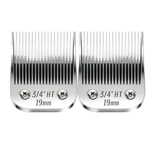 3 4" HT Wide Blade Dog Grooming Blades for Andis (Silver/Size 3/4-2Pack)