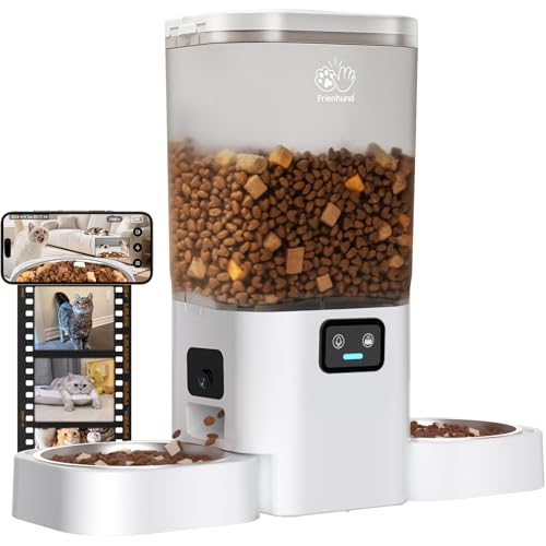 Automatic Cat Feeder with Two 1080P Camera for 2 Cats (White-4)