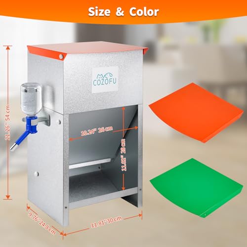 Automatic Gravity Fed Dog Feeder Bowls Pet Food Dispenser 25lbs (Deep Orange(Kettle))