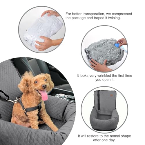 Dog Car Seat for Small Medium Dogs Pet Up to 40 lbs Gray (Medium / Gray)