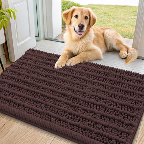 Dog Door Mat for Muddy Paws 34x21 (Layered-Brown / 34"X21")