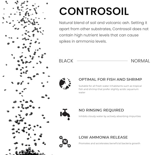 Controsoil Freshwater Aqua Soil Substrate for Fish (3 Liters (2.7 kg) / Black - Normal)