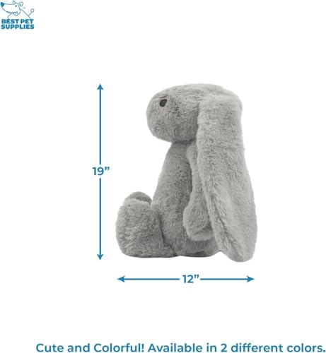 Bunny Buddy Squeaky Plush Dog Toy (Bunny (Beige, Gray) / Large)
