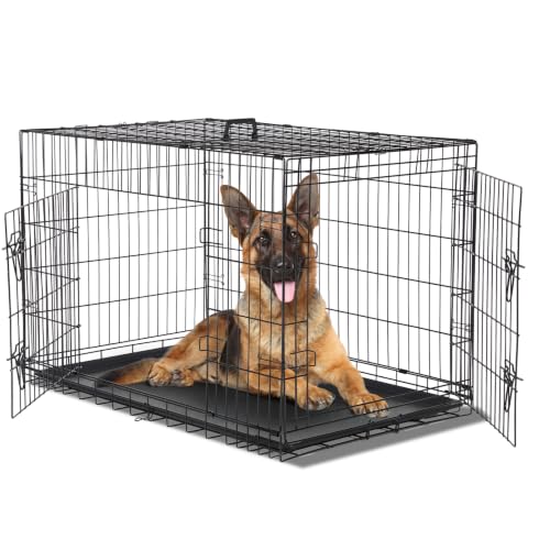 Dog Crate 42 Inch Large Dog Cage Foldable Indoor Outdoor Pet Kennel (42.5"L x 26.8"W x 29.1"H)