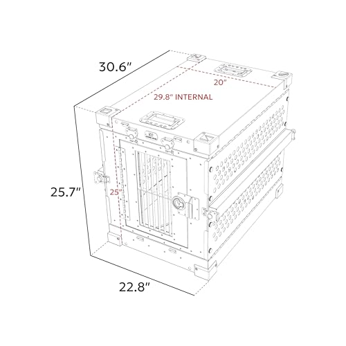 Aluminum Collapsible Dog Crate (Gray / 30.6"L x 22.8"W x 25.7"H)