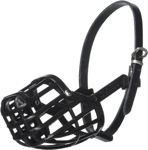 Leather Brothers Italian Basket Dog Muzzle (Size 1 / Black)