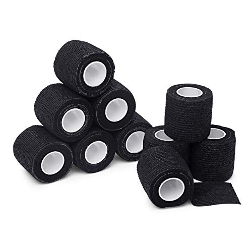 Self Adhesive Bandage Wrap (10 Count (Pack of 1) / Black)