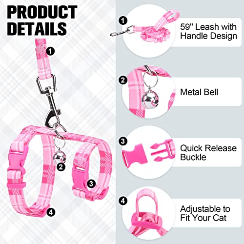 Cat Harness and Leash Set (Small(Chest: 10"-15") / Pink)