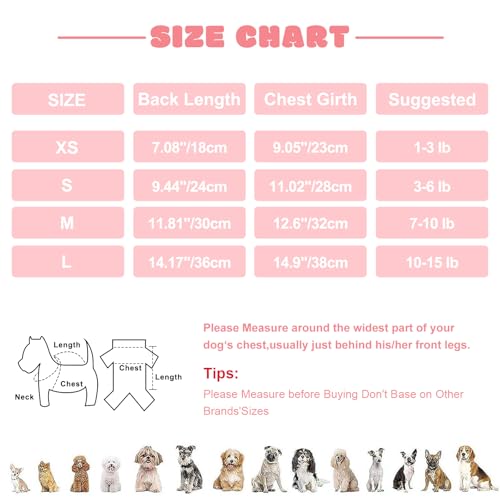 Dog Pajamas Small Sized Dogs Stretchable Summer Dog Clothes Pjs 4 Legs Girl Boy Cute Soft Puppy Outfits Doggie Cat Jammies Jumpsuit Sleeper for Pet (Pink Cow / X-Small (Chest 11in ))