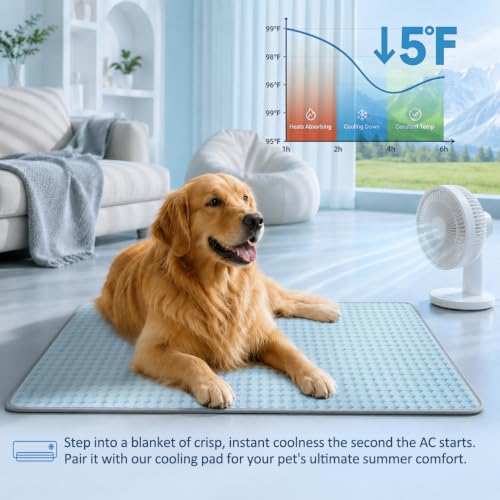 Summer Dog Cooling Mat for Large Dogs (Blue / 42"L x 27"W(Large))