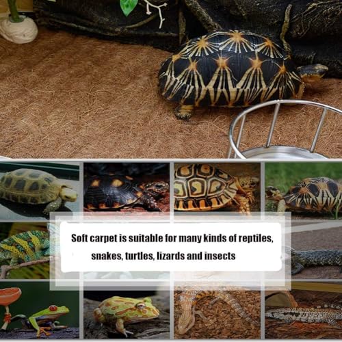 Reptile Carpet Natural Coconut Fiber Tortoise Carpet Mats 4 Pcs (4 Packs/19.7 x 11.8 Inch)