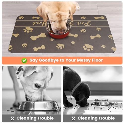 Pet Feeding Mat (Brown / 20"L x 12"W)