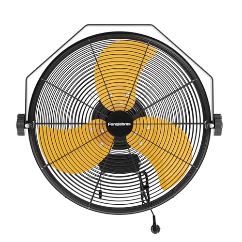 18 Inch High Velocity Wall Mounted Fan (Yellow / 18 inches)