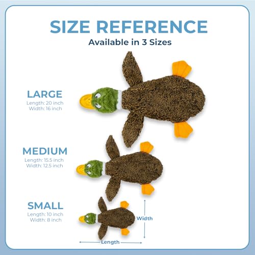 2-in-1 Stuffless Squeaky Dog Toy - Duck&Alligator, L (Multicolor/Alligator & Wild Duck / Large)