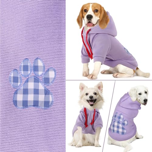 Dog Hoodie Flannel Pet Hooded Sweater with Hat Puppy Pullover Sweater Shirt (XXX-Large / Purple)