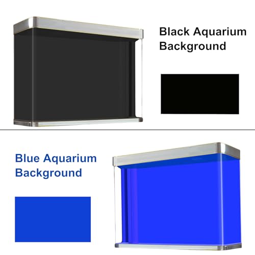 Aquarium Background Blue Black Fish Tank Background Picture 2 Sides Fish Backdrop for Aquarium Wallpaper 20" x 48" (19.7" H x48" L)