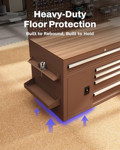 0.79" Thick Gym Flooring for Home Gym (Wood / 48 Sq Ft (12 Tiles))