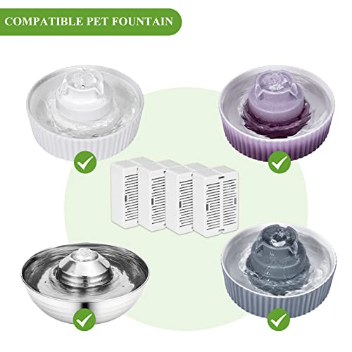 16 Pack Cat Water Fountain Filter with 4 Foam