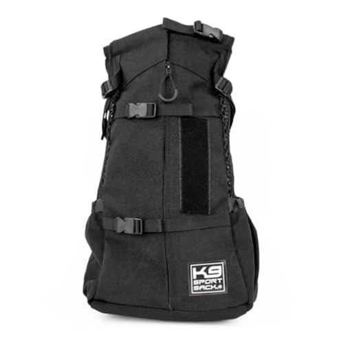 Air 2 - Large, Jet Black - Ideal for Dogs with 20-22” Back Length - Durable, Breathable Backpack-Style Carrier - Perfect for Walks, Short Hikes & Public Transportation (10.0"L x 8.0"W x 22.0"H / Air 2 - Jet Black)