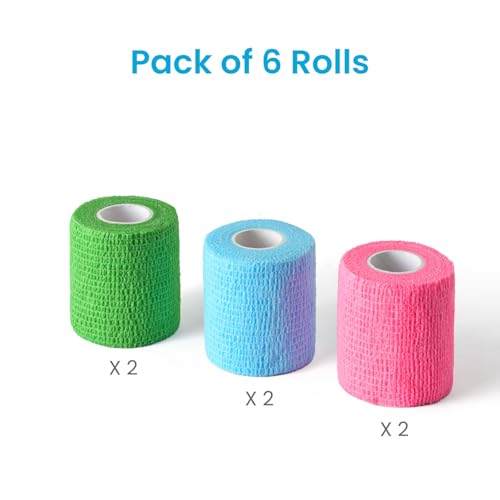 Pet Wrap Self (2 Inch (Pack of 6) / Solid Color B, 2 of Each Color)