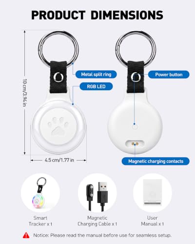 Pet Tracker for Dogs Cats (White)
