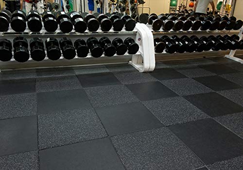 Extreme Rubber Gym Tiles (4 Tile Pack (Covers 16 Sq Ft) / 10% Red)