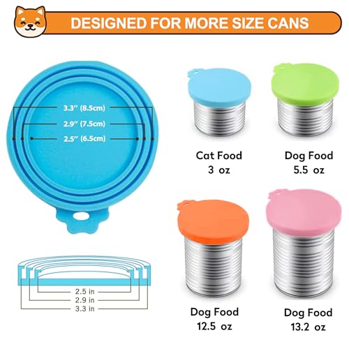2 Pack Pet Food Cans Lids (Yellow/Blue)