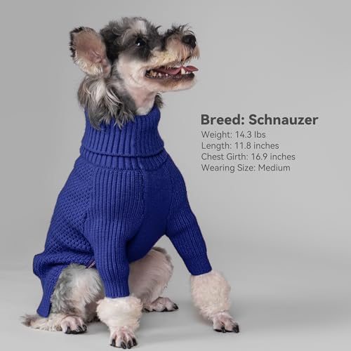 Dog Sweater Long Sleeve Warm Sweaters for Small Dogs Boy Girl Cats (Blue / Small)