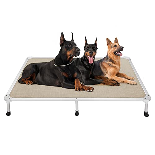 Chew Proof Elevated Dog Bed (Beige Coffee / 59.0"L x 37.5"W x 9.0"Th)