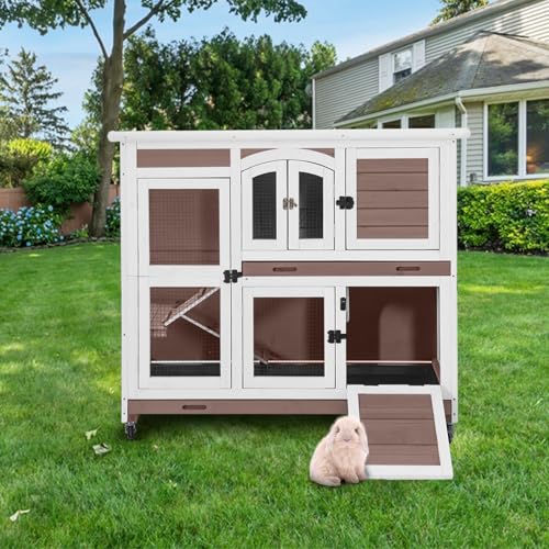 Rabbit Hutch Indoor (Brown2 / 47.2"L x 19.7"W x 42"H)