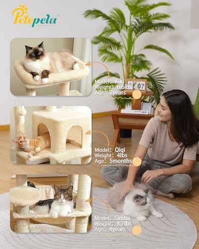 32" Small Cat Tree for Kittens & Small Cats (Beige / 46 Inches)