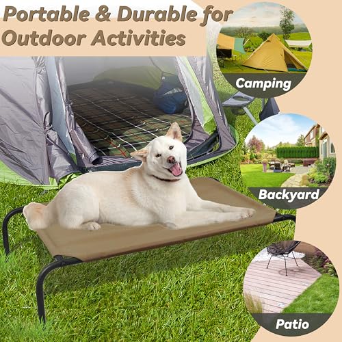 Elevated Dog Bed for Large Dogs (Large / Brown)