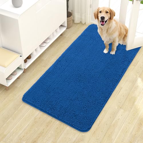 Dog Door Mat for Muddy Paws 40x24 (Deep Navy Blue / 40" X 24")