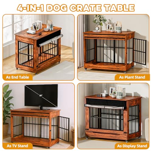 46" Large Dog Crate Furniture (Vintage Brown / 46.0"L x 28.4"W x 36.6"H)