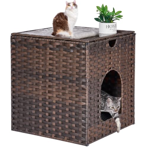 Cat Litter Box Enclosure (18.2'' L x 18.2'' W x 20.5'' H / Brown)